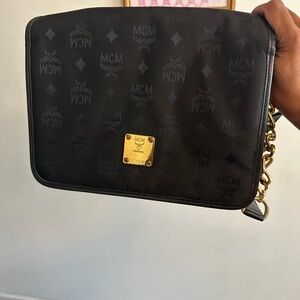 MCM Black and Gold Messenger Bag